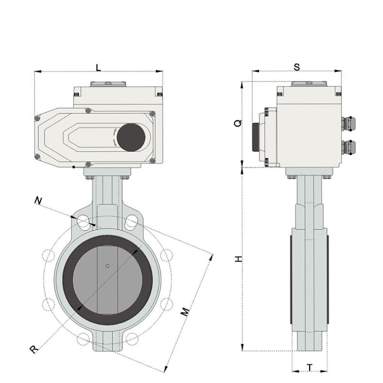 DN150電動襯膠蝶閥